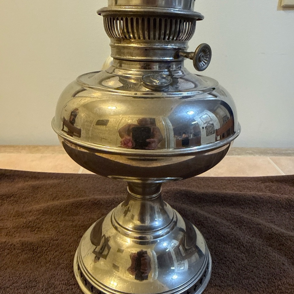 Vintage rayo Silver Oil Lamp